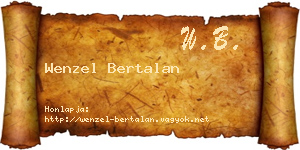 Wenzel Bertalan névjegykártya